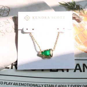 Kendra Scott Cheer Gold Green Illusion Necklace